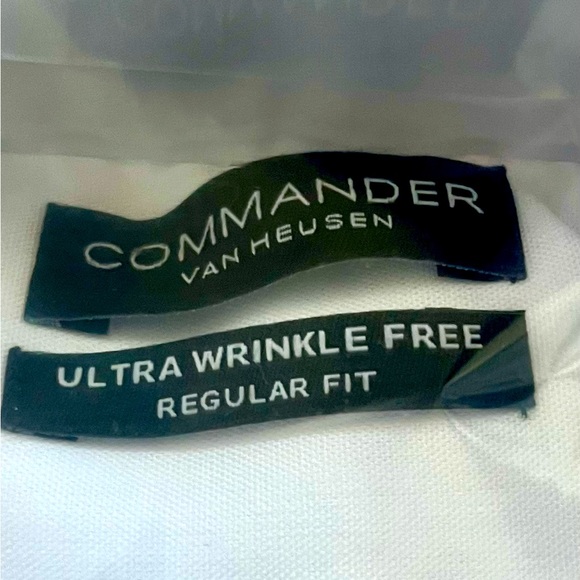 NWT Commander Van Heusen White Short Sleeve Pilot Shirt Size 17 - Picture 5 of 7